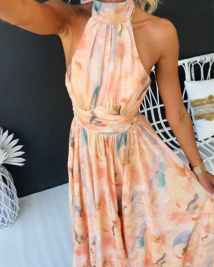 Poppy | Women’s Summer Halter Floral Maxi Dress