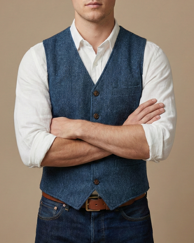 Men’s Tailored Waistcoat – Classic Button-Up Vest for Smart and Casual Wear