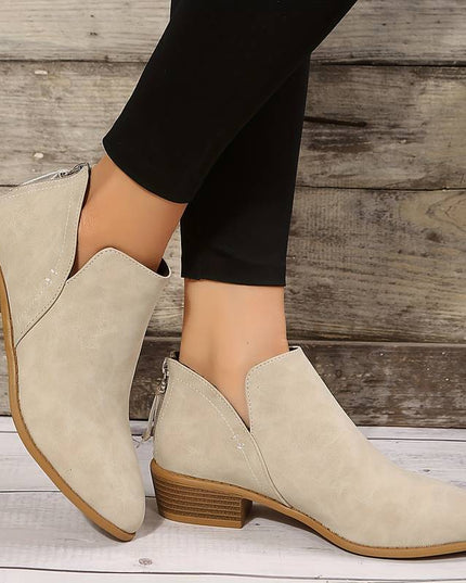 Caroline | Women’s Casual Low Heel Slip-On Boots