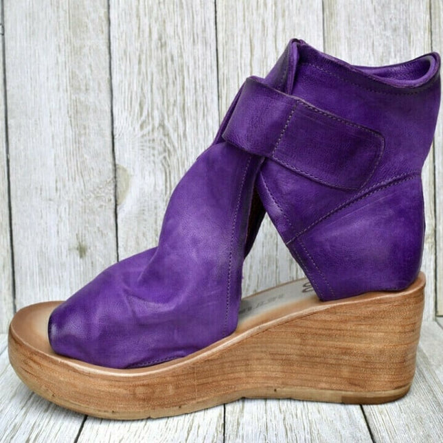 Dawn | Wedge Sandals with Buckle in Boho Style