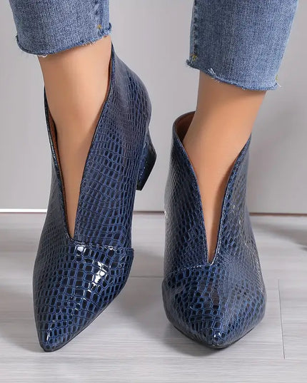 Natalie | Women's Stylish Reptile-Textured Ankle Boots