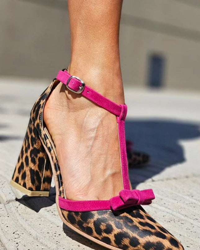 Leontina | Green Leopard Print Sandals with Colorful Accent