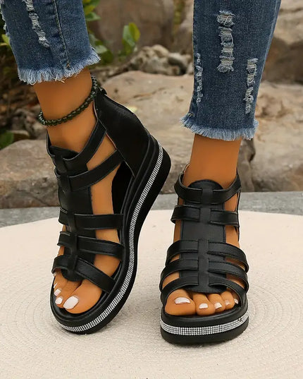 Hannah | Comfort Sandals with Rhinestone Decoration
