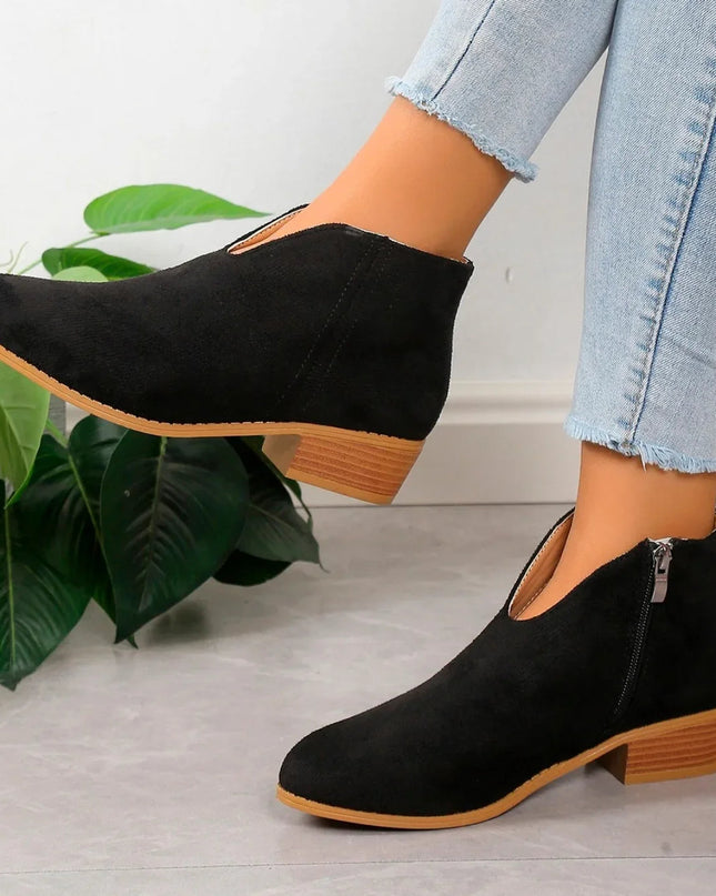 Camille | Women’s Leopard Print Ankle Boots with Zipper