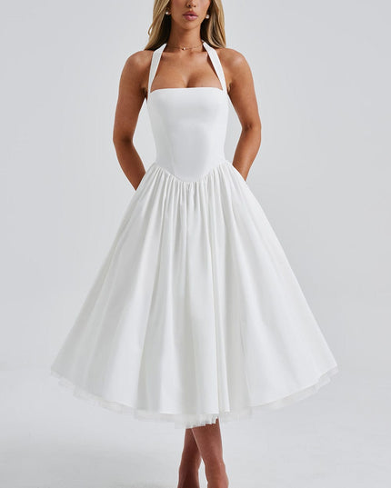 Ariana | Women Wedding Guest Halter Midi Dress