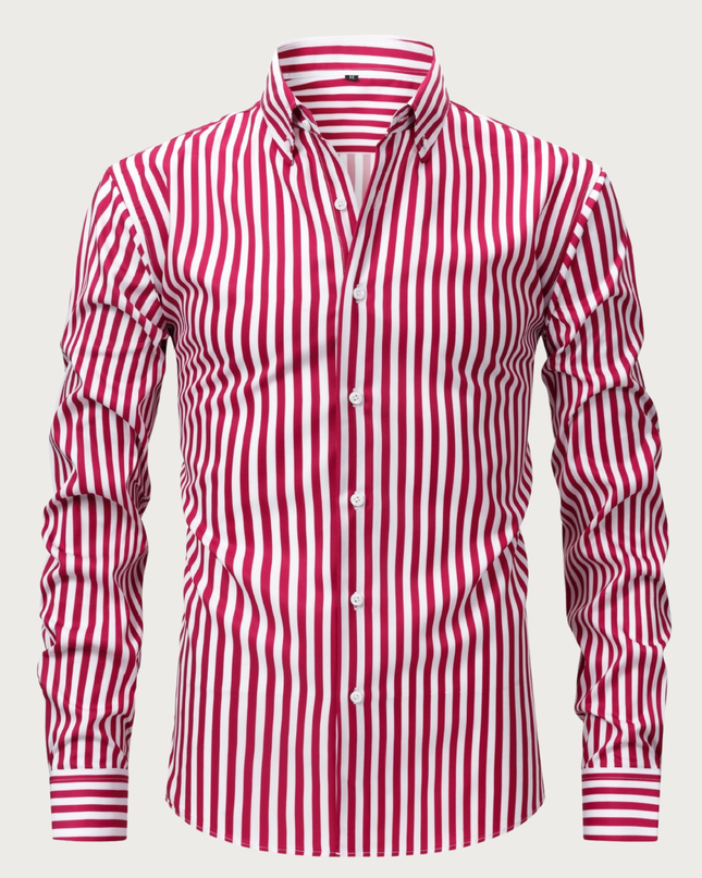 Men’s Striped Long Sleeve Shirt – All-Season