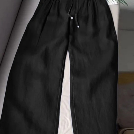 Livia | Women's Relaxed Wide Leg Pants with Elastic Waist for Casual Everyday Wear