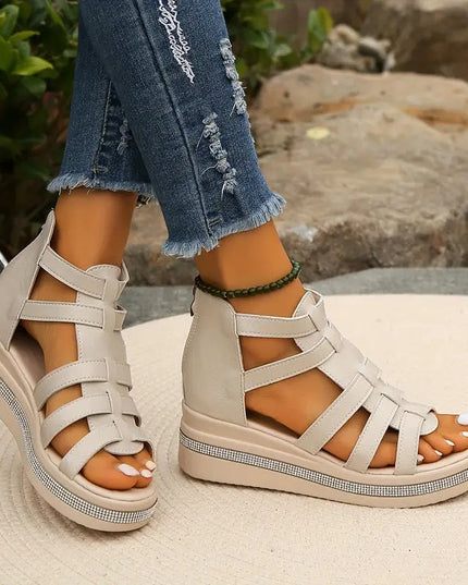 Hannah | Comfort Sandals with Rhinestone Decoration