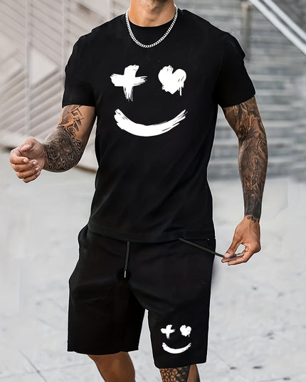 Smiley T-Shirt and Shorts Set for Men
