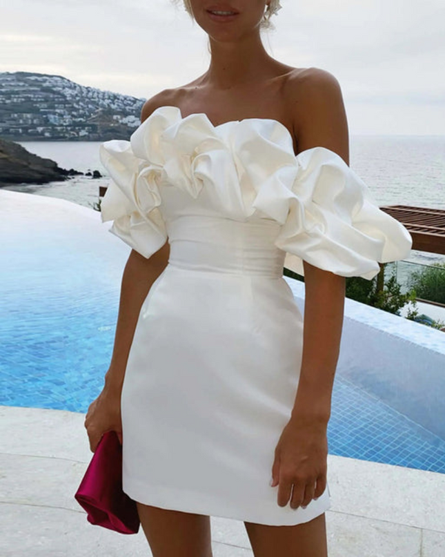 Ella  | Women Wedding Guest Ruffle Mini Dress