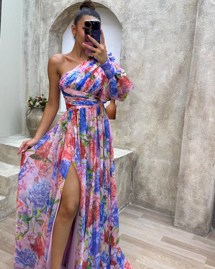 Millie | Women’s Elegant Floral Slit Maxi Dress