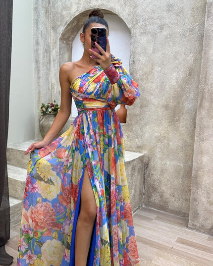 Millie | Women’s Elegant Floral Slit Maxi Dress