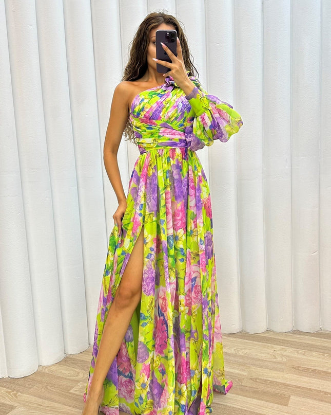 Millie | Women’s Elegant Floral Slit Maxi Dress