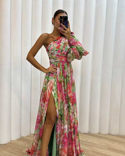 Millie | Women’s Elegant Floral Slit Maxi Dress