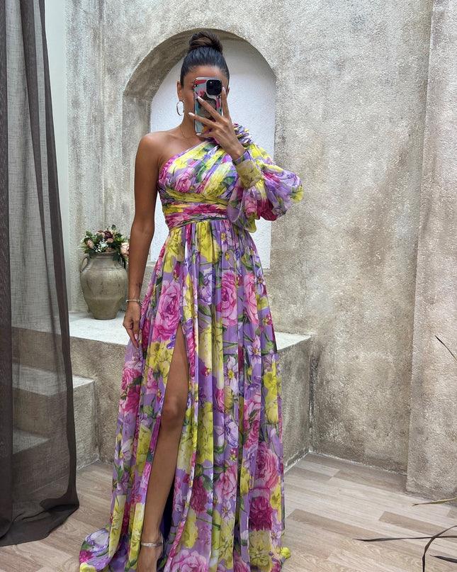 Millie | Women’s Elegant Floral Slit Maxi Dress