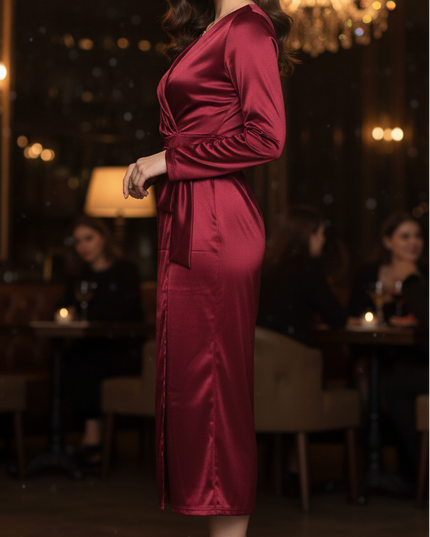 Beatrice | Women’s Spring Wrap Evening Midi Dress