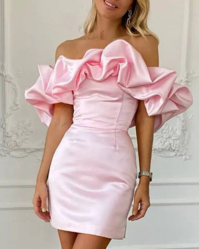 Ella  | Women Wedding Guest Ruffle Mini Dress