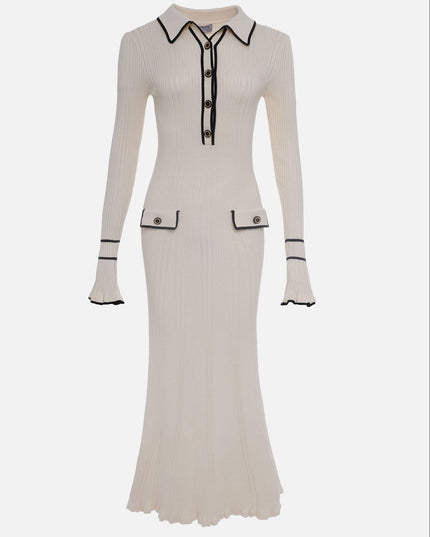 Delilah | Women’s Spring Ribbed Button Midi Dress