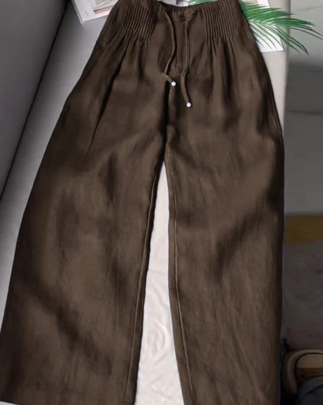 Livia | Women's Relaxed Wide Leg Pants with Elastic Waist for Casual Everyday Wear