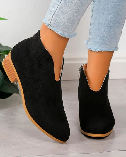 Camille | Women’s Leopard Print Ankle Boots with Zipper