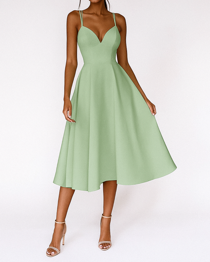 Bella | Women Wedding Guest Strappy Midi Dress