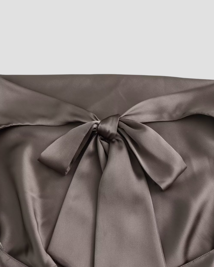 Jenny | Women’s Halter Back Tie Draped Satin Tanks