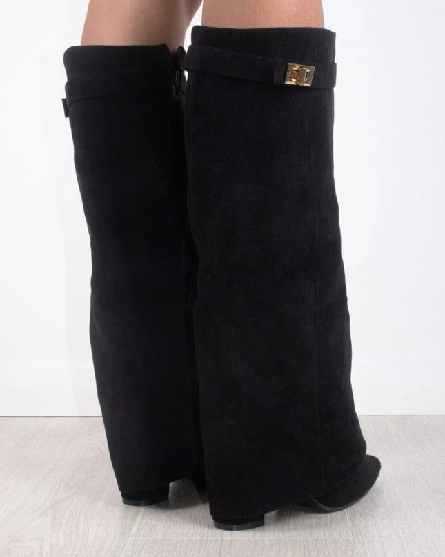 Emily | Women’s Leather Thigh-High Boots with Buckle