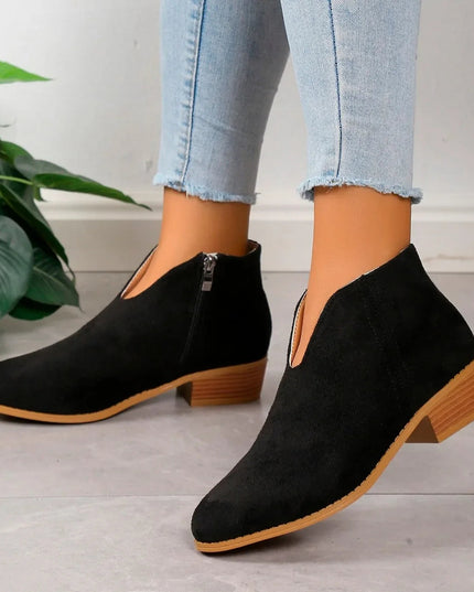 Camille | Women’s Leopard Print Ankle Boots with Zipper