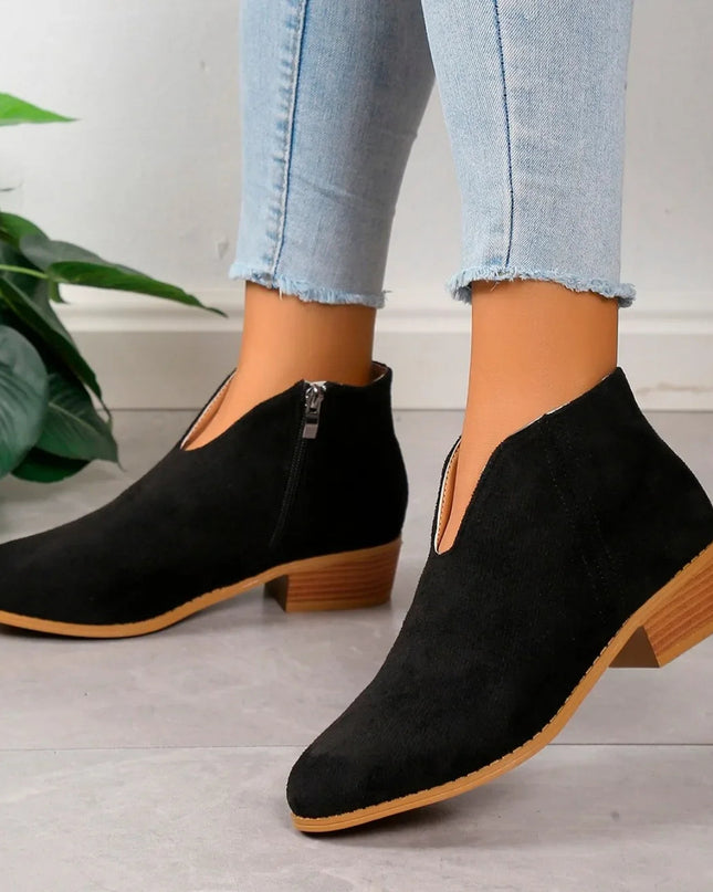Camille | Women’s Leopard Print Ankle Boots with Zipper