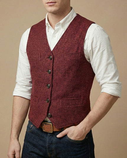 Men’s Tailored Waistcoat – Classic Button-Up Vest for Smart and Casual Wear