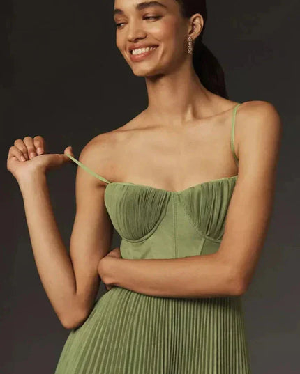 Sophia | Women’s Pleated Strappy Maxi Dress