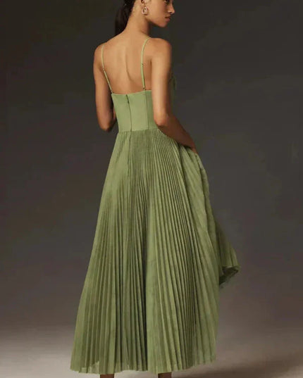 Sophia | Women’s Pleated Strappy Maxi Dress