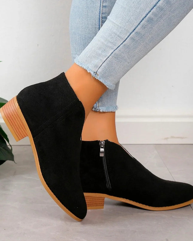 Camille | Women’s Leopard Print Ankle Boots with Zipper