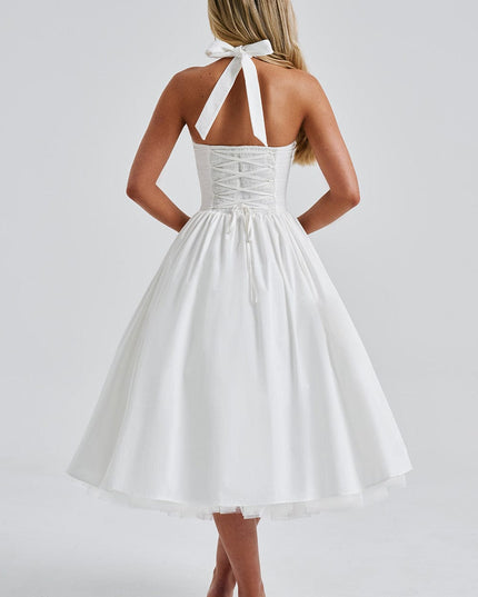 Ariana | Women Wedding Guest Halter Midi Dress