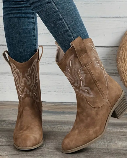 Ariana | Women’s Trendy Block Heel Cowboy Boots