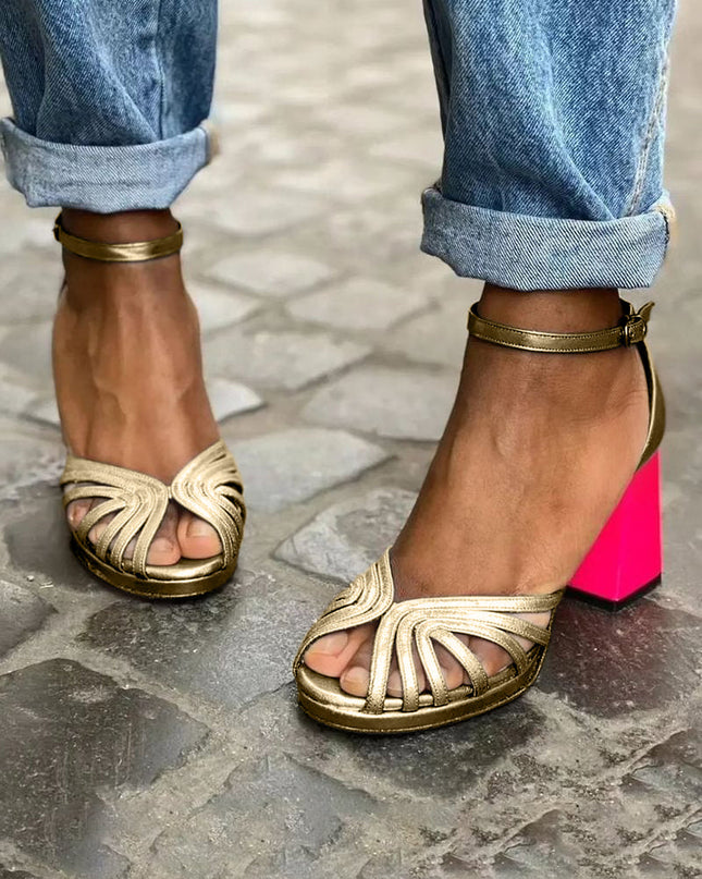 Milviana | Classic Sandals with Ankle Strap and Open Toes