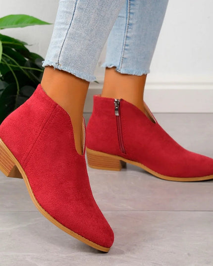 Camille | Women’s Leopard Print Ankle Boots with Zipper