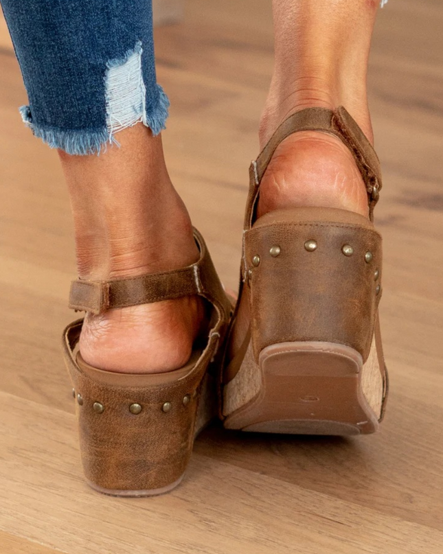 Linda | Suede Wedge Sandals