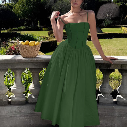 Caroline | Women Wedding Guest Corset Midi Dress