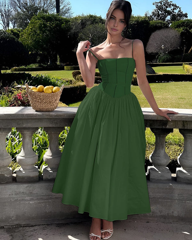 Caroline | Women Wedding Guest Corset Midi Dress