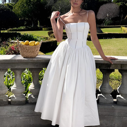 Caroline | Women Wedding Guest Corset Midi Dress