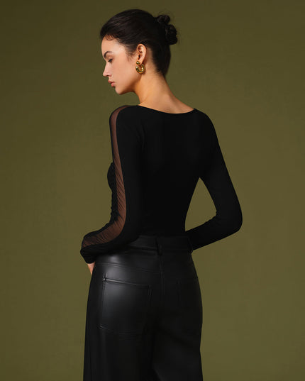 Florence | Women’s Spring Stylish Mesh Sleeve T-Shirt