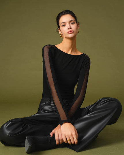Florence | Women’s Spring Stylish Mesh Sleeve T-Shirt