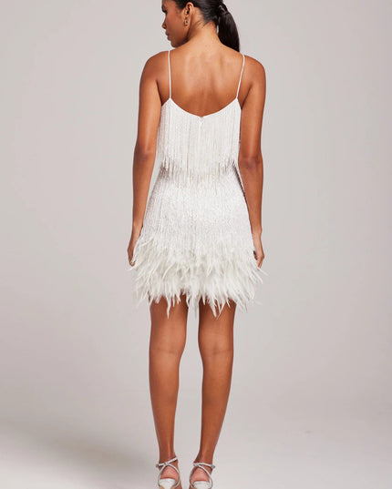 Margaret | Women’s Cocktail Dress with Fringe Feathers