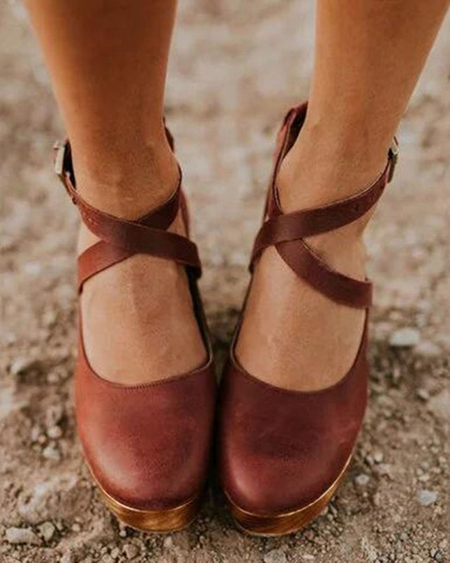 Teresa | Elegant Wedge Heels with Closed Toe & Ankle Strap
