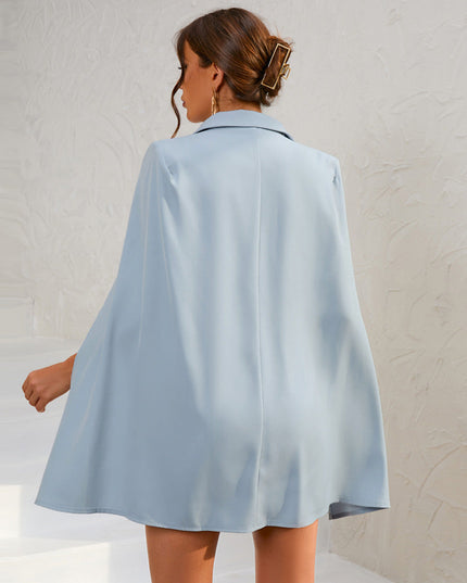 Eleanor | Women Double Breasted Cape Dress with Belt