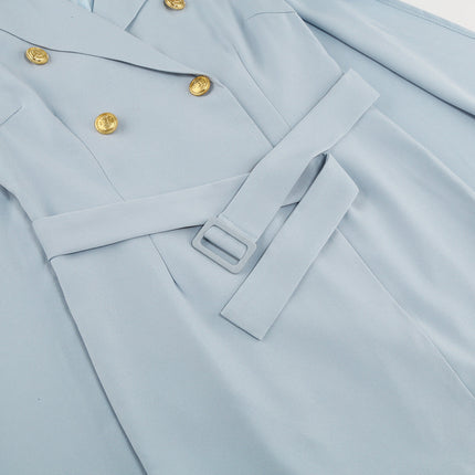 Eleanor | Women Double Breasted Cape Dress with Belt