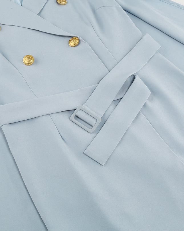 Eleanor | Women Double Breasted Cape Dress with Belt