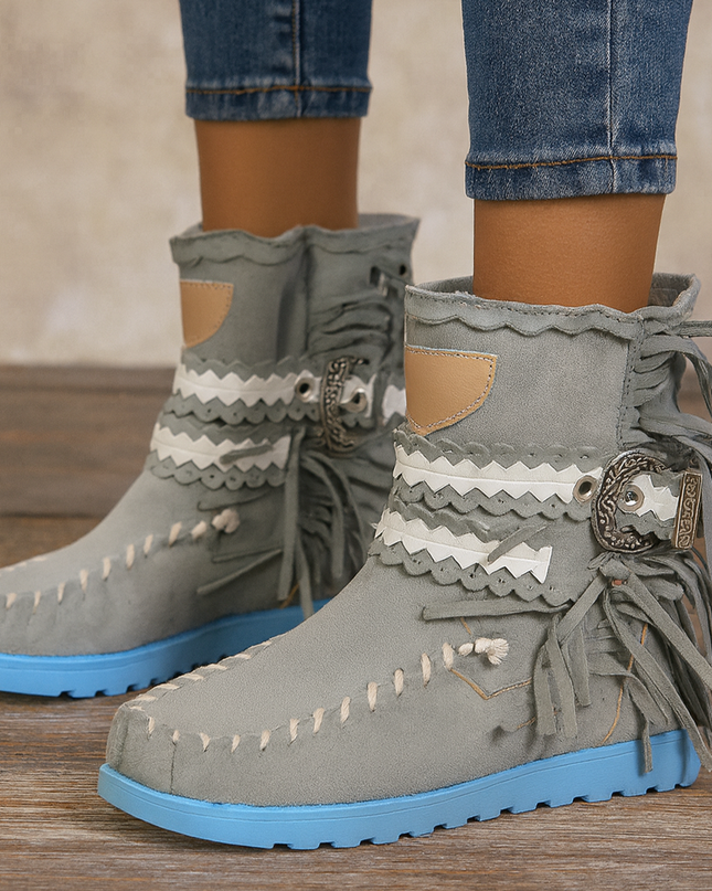 Savannah | Women’s Boho Western Fringe Ankle Boots
