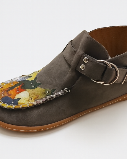 Claire | Women’s Artistic Cat Design Slip-On Shoes